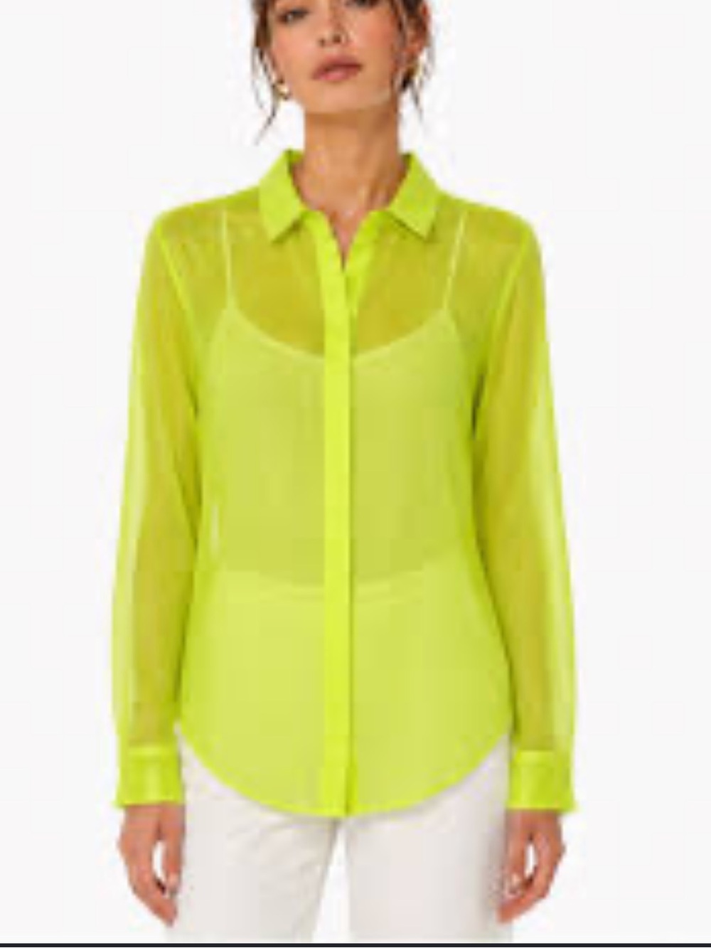 Wildfang The Empower Sheer Button Up Blouse XS